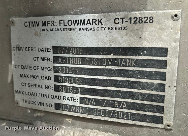 image for item OF9916 2015 Dodge Ram 5500HD vacuum truck