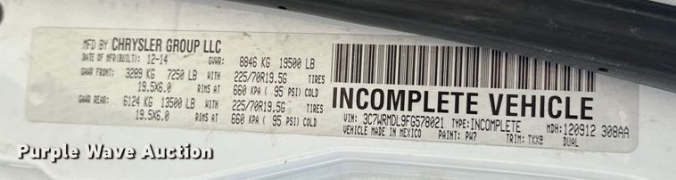 image for item OF9916 2015 Dodge Ram 5500HD vacuum truck