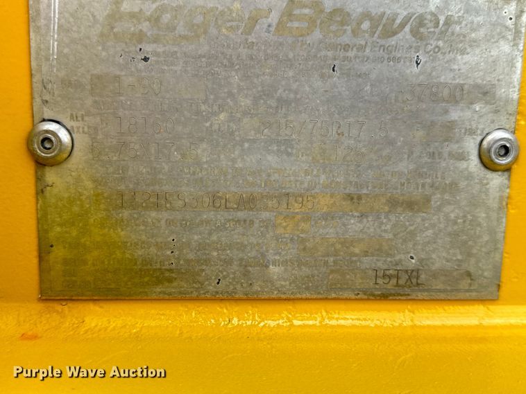 image for item OF9918 1990 Eager Beaver 15TXL tilt deck equipment trailer