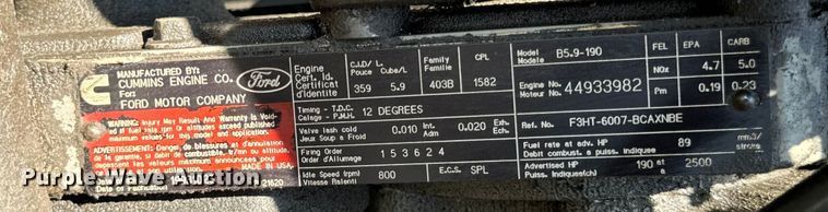 image for item OG9620 1994 Ford F700  vacuum truck