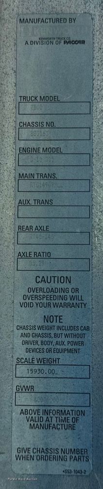 image for item OG9622 2001 Kenworth  T800 ready mix truck