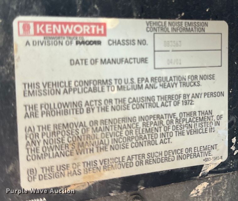 image for item OG9622 2001 Kenworth  T800 ready mix truck