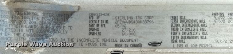 image for item OG9623 2003 Sterling  ready mix truck