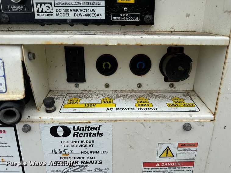 image for item OG9627 2019 Multiquip DLW-400ESA4 welder/generator