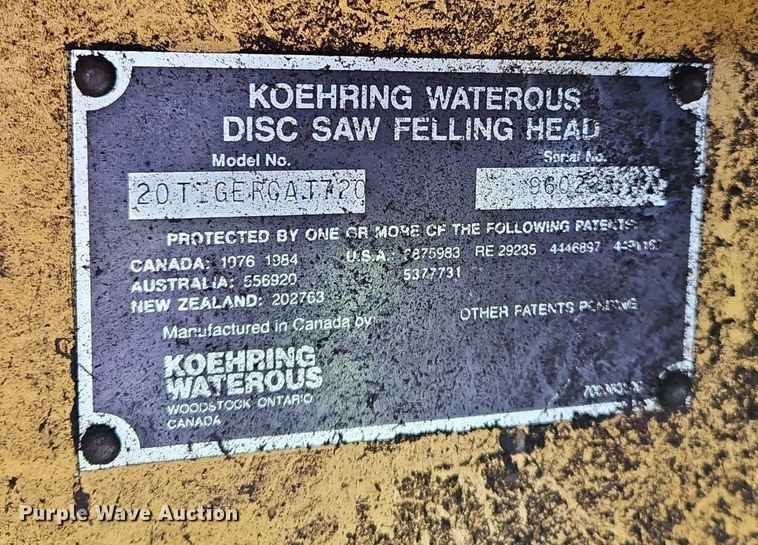 image for item OJ9793 2002 Tigercat 720C feller buncher