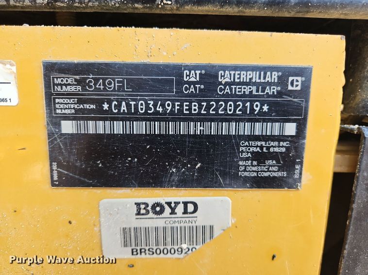 image for item OJ9799 2018 Caterpillar  349FL excavator