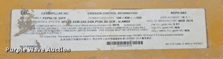 image for item OJ9802 2015 Caterpillar  745C haul truck