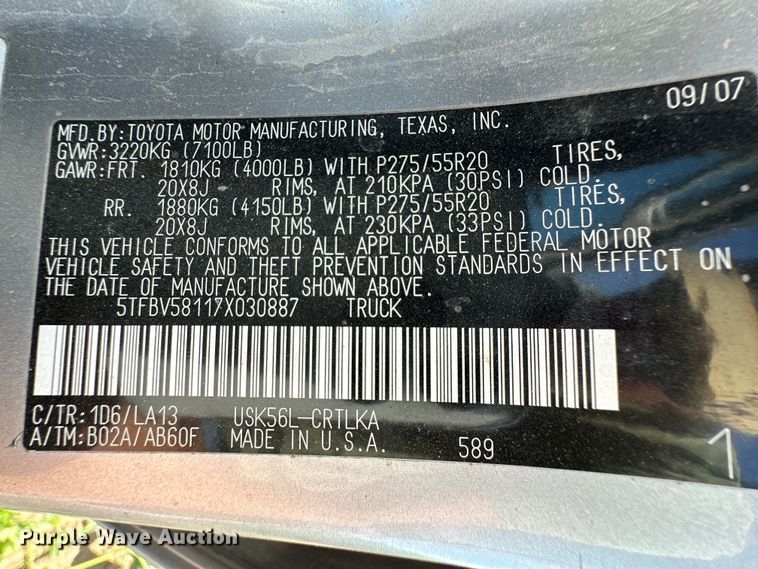 image for item OM9531 2007 Toyota Tundra Double Cab pickup truck