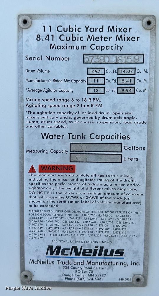 image for item OM9533 2001 Sterling ready mix truck