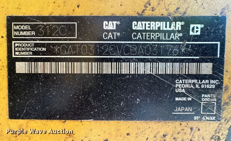 image for item OM9541 2006 Caterpillar 312C L excavator