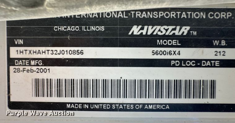 image for item OM9575 2002 International 5600i ready mix truck