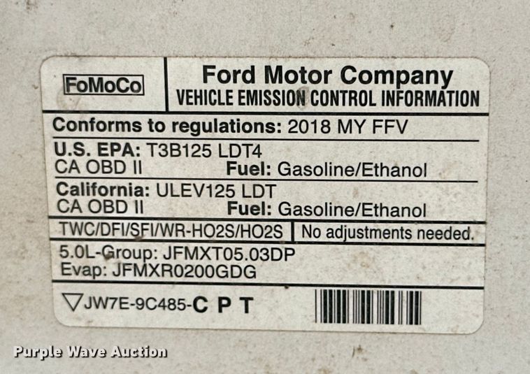 image for item DG4458 2018 Ford F150 SuperCrew pickup truck