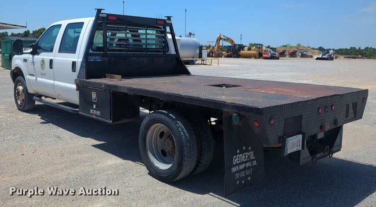 image for item DL1024 2001 Ford F450 Super Duty Crew Cab flatbed truck