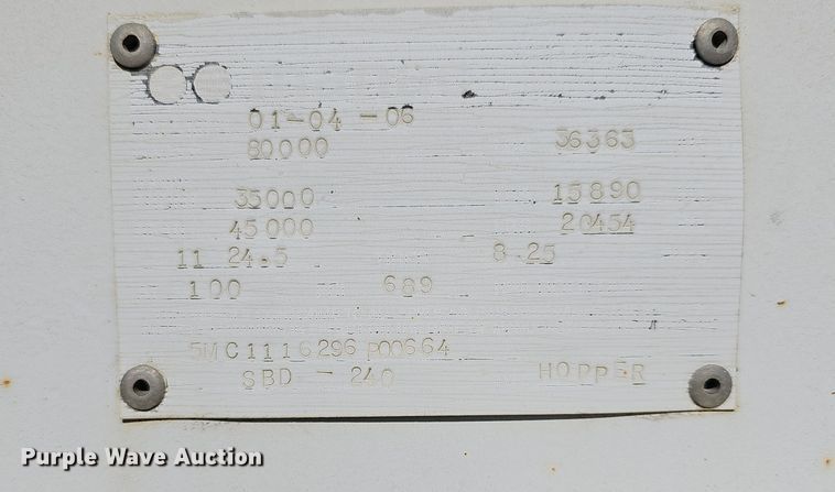 image for item DM1545 2006 CPS SBD240 Hopper bottom dump trailer