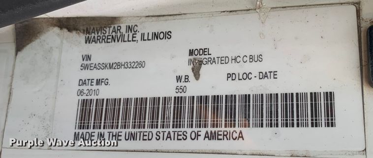 image for item DM1760 2011 International General Coach shuttle bus