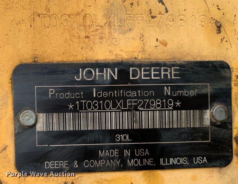 image for item DM1764 2015 John Deere 310L backhoe
