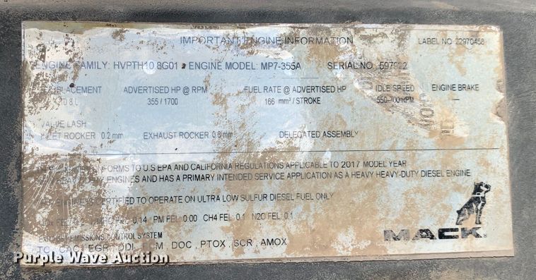 image for item DM1768 2018 Mack LR613 refuse truck