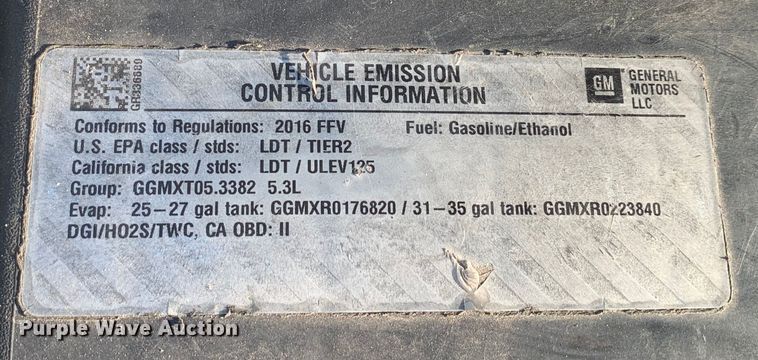 image for item DM1771 2016 Chevrolet  Tahoe Police SUV