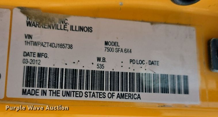 image for item DQ4543 2013 International WorkStar 7500 dump truck