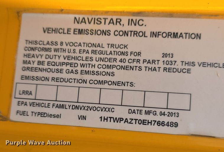 image for item DQ4544 2014 International  WorkStar 7500 dump truck