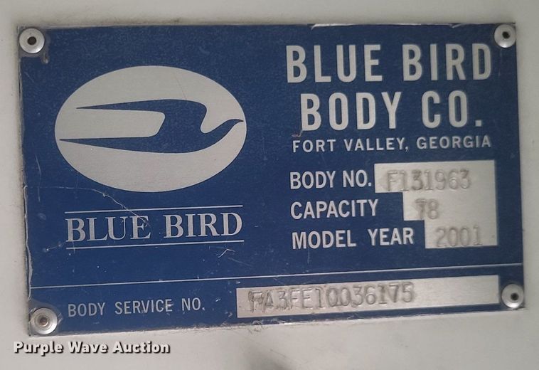 image for item DR4942 2001 Blue Bird All American  school bus