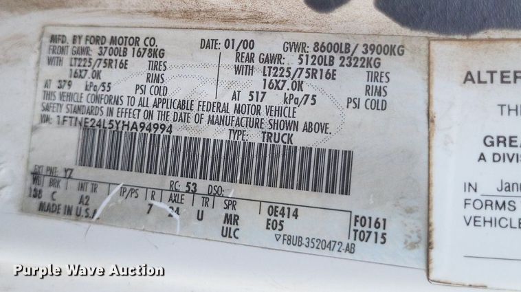 image for item DR4946 2000 Ford  E250 van