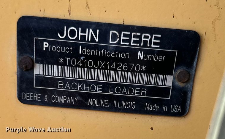 image for item DS4218 2007 John Deere  410J backhoe