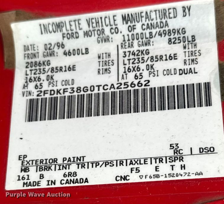 image for item DX3548 1996 Ford F350 brush fire truck