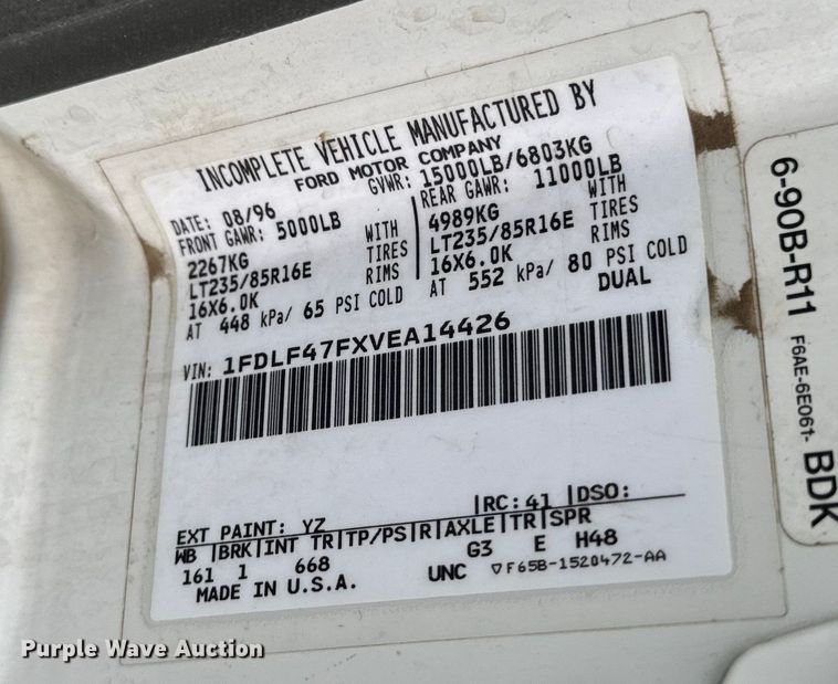 image for item EH4394 1997 Ford F450 Super Duty dump truck