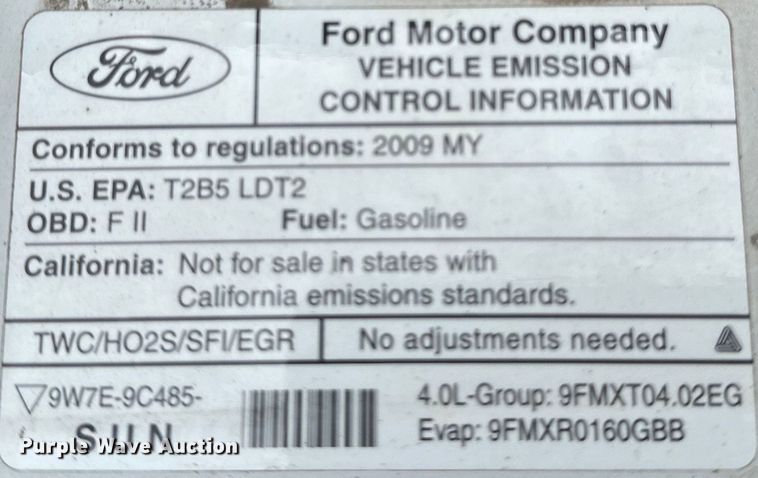 image for item EH4395 2009 Ford Ranger SuperCab pickup truck