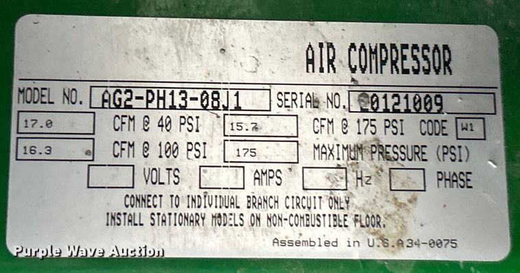 image for item EK3031 John Deere  AC2-CG35H-P compresserator