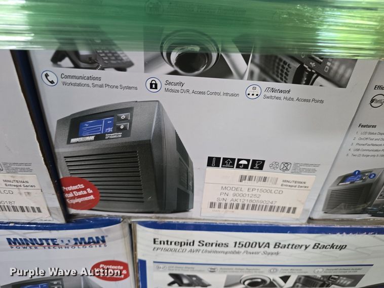 image for item EK6331 (78) Minuteman Entrepid 1500va battery backups 