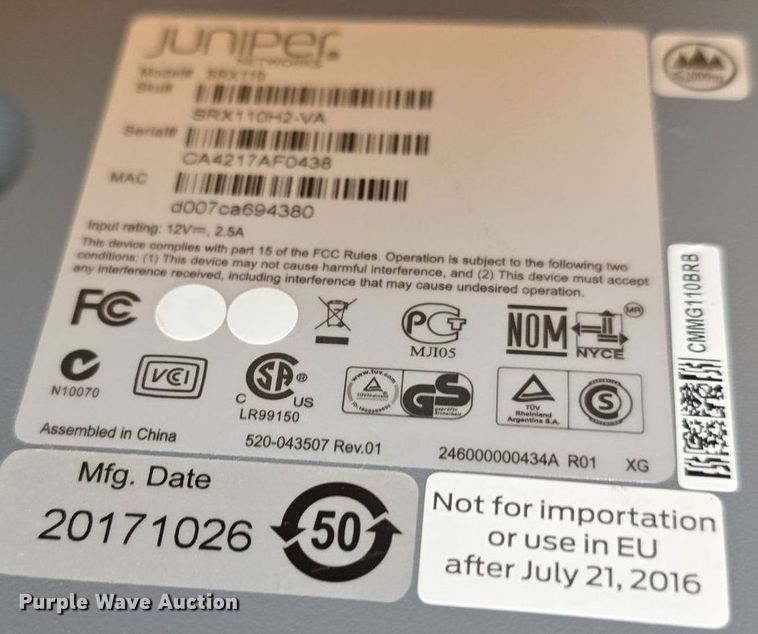 image for item EK6341 (2) Juniper firewall units