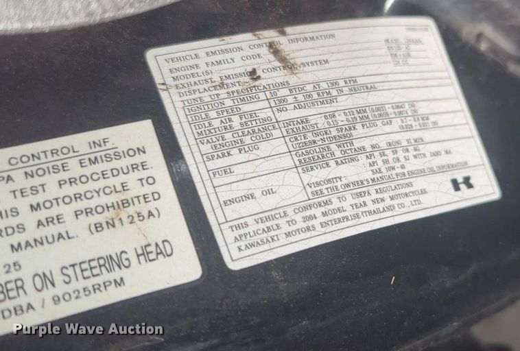 image for item NW9641 2004 Kawasaki Eliminator motorcycle