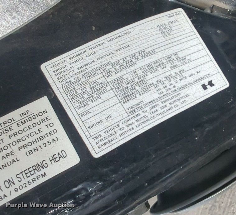 image for item NW9642 2004 Kawsaki Eliminator motorcycle