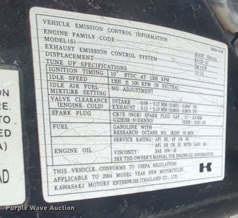 image for item NW9643 2004 Kawasaki Eliminator motorcycle