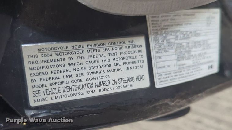 image for item NW9645 2004 Kawasaki Eliminator motorcycle