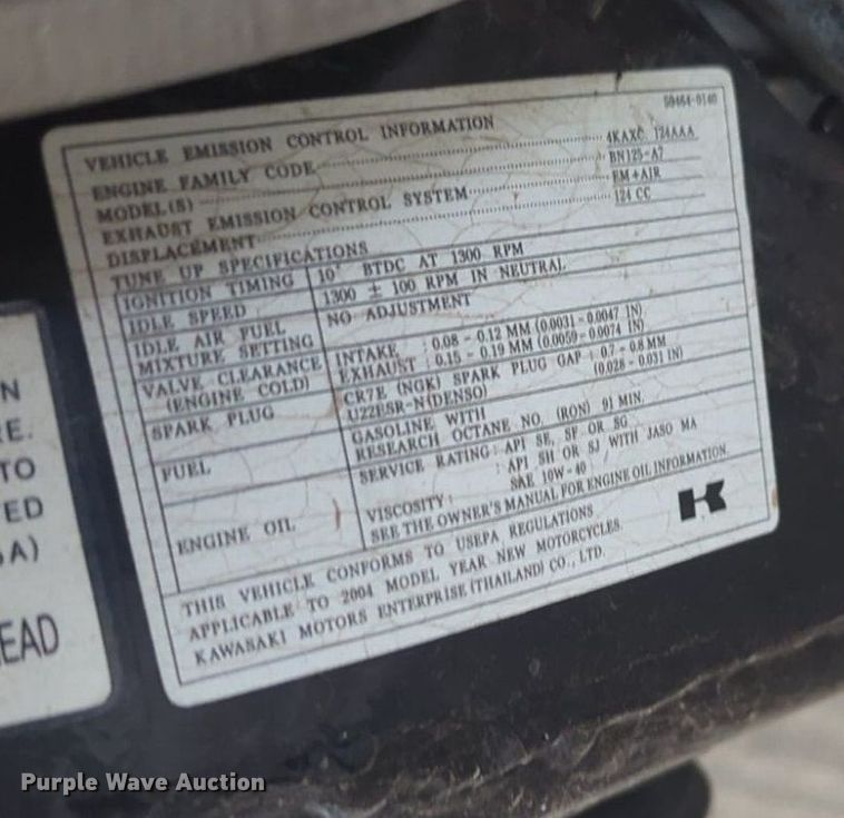 image for item NW9645 2004 Kawasaki Eliminator motorcycle