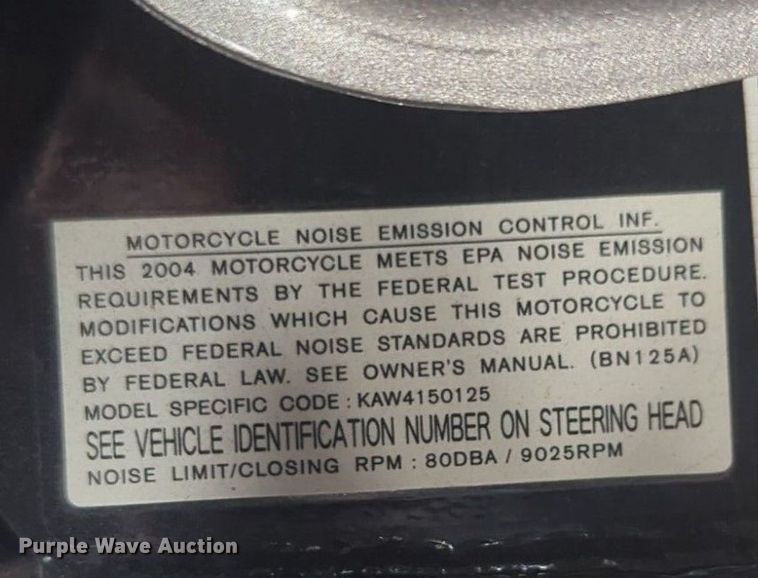 image for item NW9647 2004 Kawasaki Eliminator motorcycle