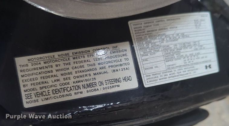 image for item NW9648 2004 Kawasaki Eliminator motorcycle