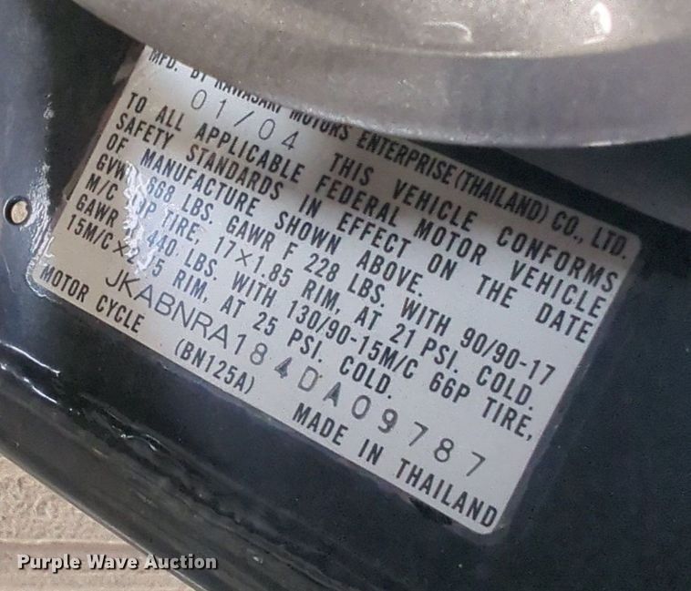 image for item NW9648 2004 Kawasaki Eliminator motorcycle