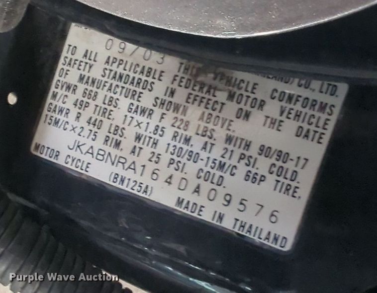 image for item NW9649 2004 Kawasaki Eliminator motorcycle