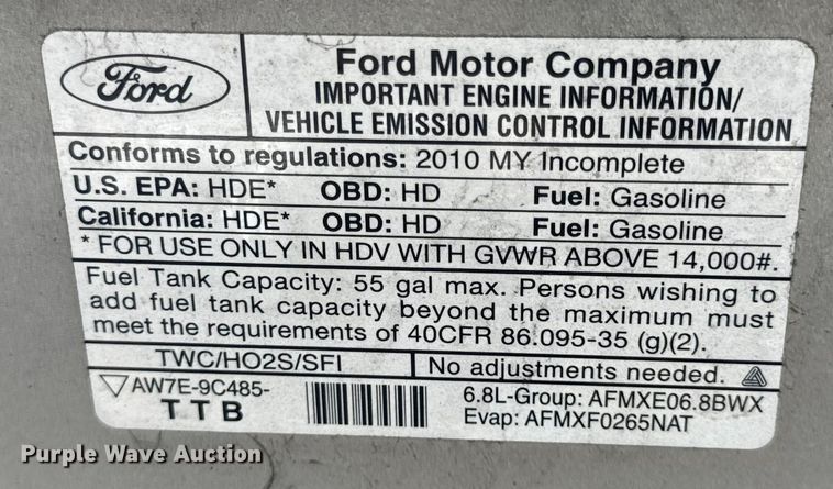 image for item OF9960 2010 Ford E450 Super Duty shuttle bus