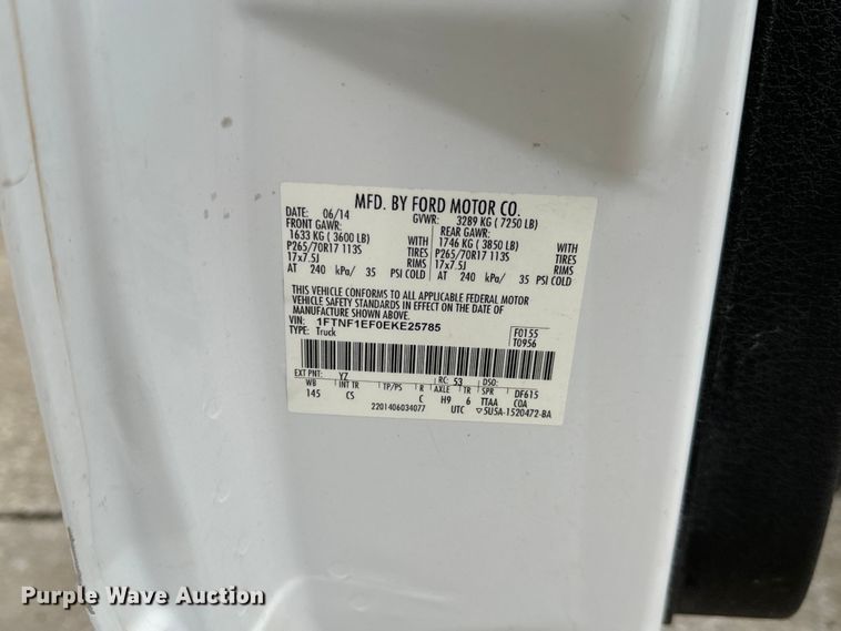 image for item OF9973 2014 Ford F150 XL pickup truck