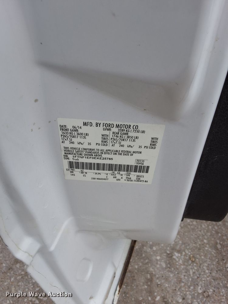 image for item OF9973 2014 Ford F150 XL pickup truck