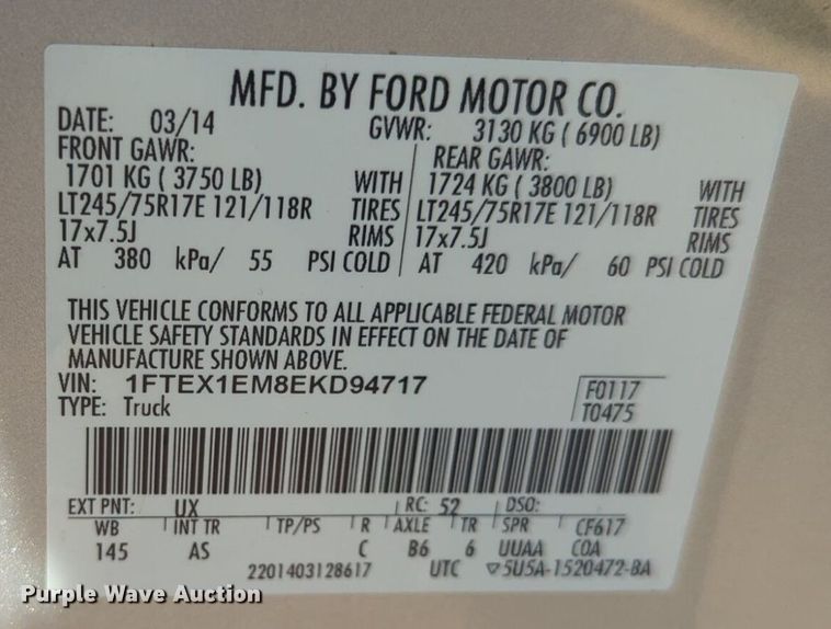 image for item NW9712 2014 Ford F150 SuperCab pickup truck