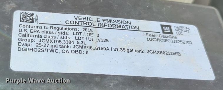 image for item NW9715 2018 Chevrolet  Silverado 1500 Double Cab pickup truck