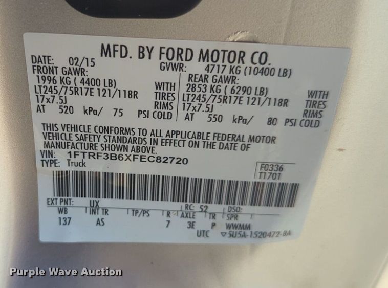 image for item NW9716 2015 Ford F350 Super Duty pickup truck