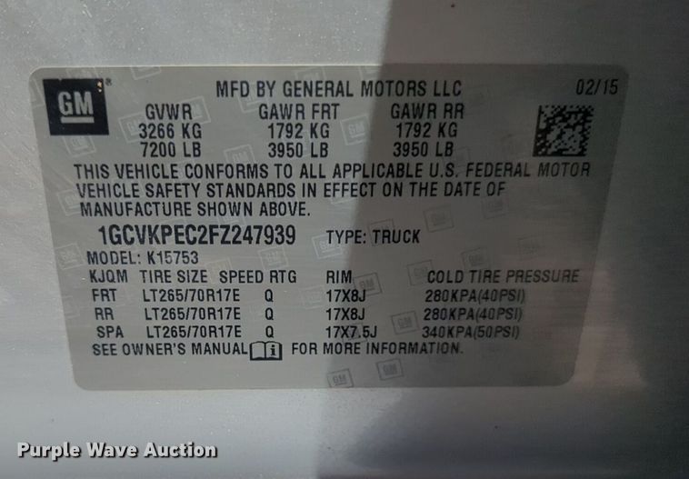 image for item NW9720 2015 Chevrolet  Silverado 1500 Double Cab pickup truck