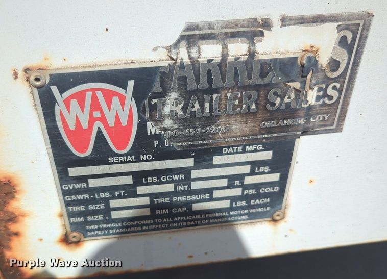 image for item NW9728 1995 WW enclosed cargo trailer